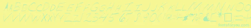 Шрифт Skimpus – зелёные шрифты на жёлтом фоне
