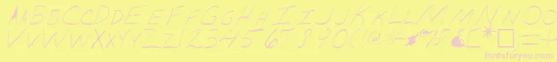 Skimpus Font – Pink Fonts on Yellow Background