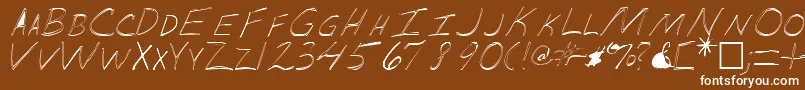 Skimpus Font – White Fonts on Brown Background