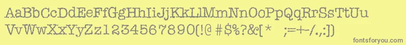 Mistica Font – Gray Fonts on Yellow Background