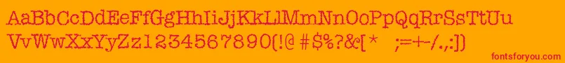 Mistica Font – Red Fonts on Orange Background