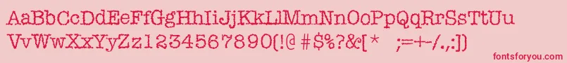 Mistica-Schriftart – Rote Schriften auf rosa Hintergrund