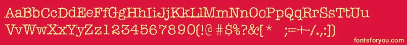 Mistica Font – Yellow Fonts on Red Background