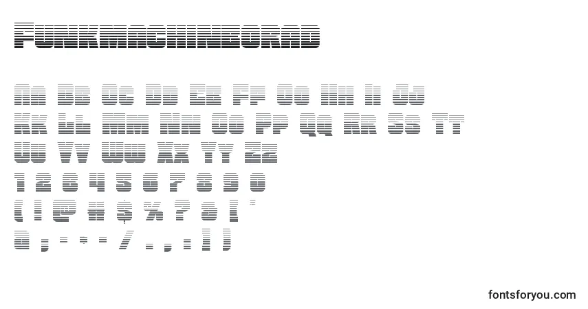 Funkmachinegrad-fontti – aakkoset, numerot, erikoismerkit