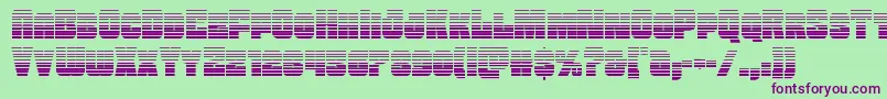 Czcionka Funkmachinegrad – fioletowe czcionki na zielonym tle