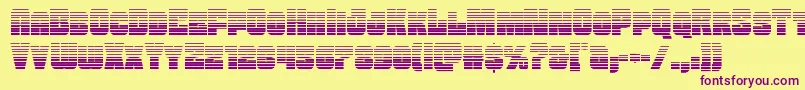 Funkmachinegrad Font – Purple Fonts on Yellow Background