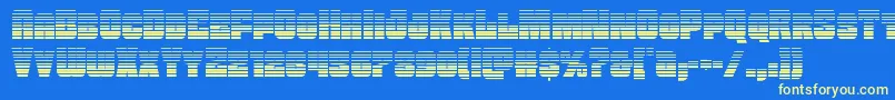 Funkmachinegrad Font – Yellow Fonts on Blue Background