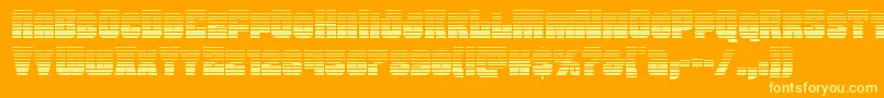 Funkmachinegrad Font – Yellow Fonts on Orange Background