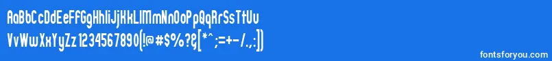 Czcionka Zillmn – białe czcionki na niebieskim tle
