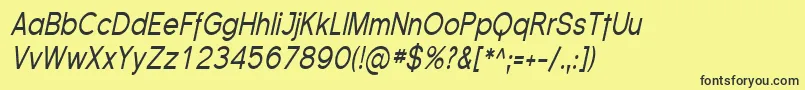 FlorencesansCondItalic Font – Black Fonts on Yellow Background