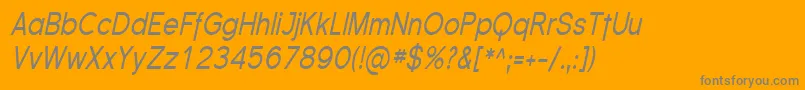 FlorencesansCondItalic Font – Gray Fonts on Orange Background