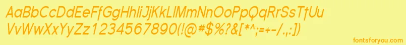 FlorencesansCondItalic Font – Orange Fonts on Yellow Background