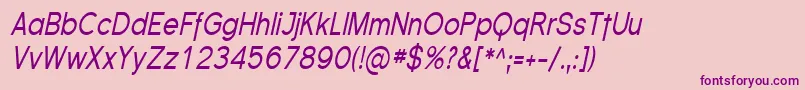 FlorencesansCondItalic Font – Purple Fonts on Pink Background
