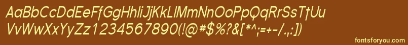 FlorencesansCondItalic Font – Yellow Fonts on Brown Background