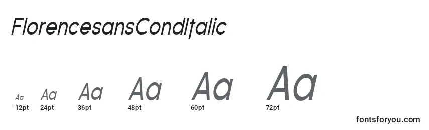 Размеры шрифта FlorencesansCondItalic