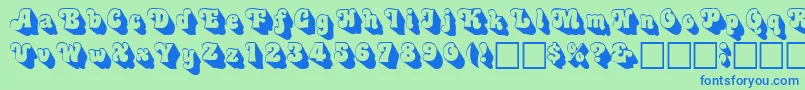 3Dswinger Font – Blue Fonts on Green Background