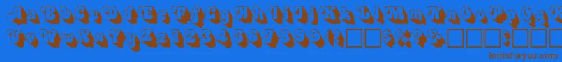 3Dswinger Font – Brown Fonts on Blue Background