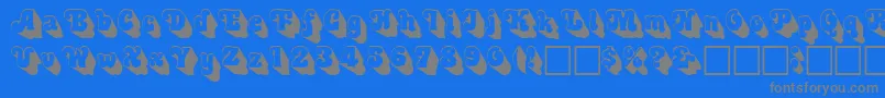 フォント3Dswinger – 青い背景に灰色の文字