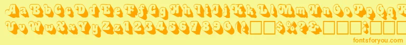 3Dswinger Font – Orange Fonts on Yellow Background