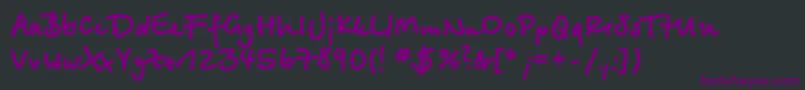 Шрифт Betinascriptextrac – фиолетовые шрифты на чёрном фоне