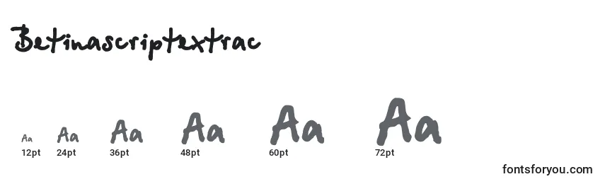 Größen der Schriftart Betinascriptextrac