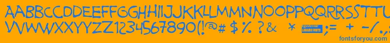 Primemin Font – Blue Fonts on Orange Background
