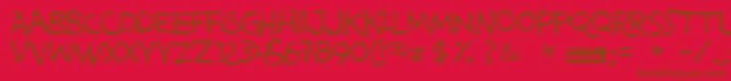 Primemin Font – Brown Fonts on Red Background
