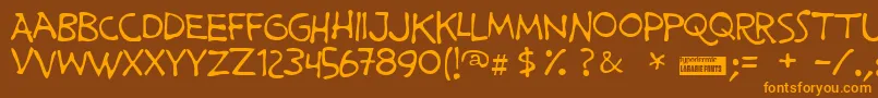 Police Primemin – polices orange sur fond brun