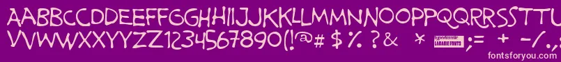 Primemin Font – Pink Fonts on Purple Background