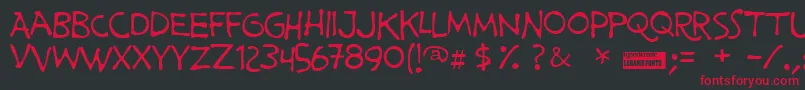 Primemin Font – Red Fonts on Black Background