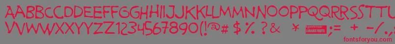 Primemin Font – Red Fonts on Gray Background