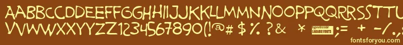 Primemin Font – Yellow Fonts on Brown Background