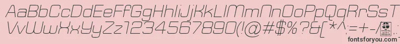 TypoSquareLightItalicDemo Font – Black Fonts on Pink Background