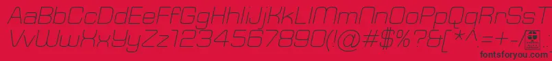 TypoSquareLightItalicDemo-Schriftart – Schwarze Schriften auf rotem Hintergrund