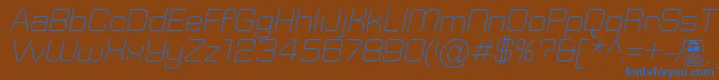 Czcionka TypoSquareLightItalicDemo – niebieskie czcionki na brązowym tle