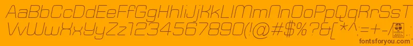 TypoSquareLightItalicDemo Font – Brown Fonts on Orange Background