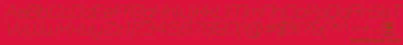 TypoSquareLightItalicDemo-Schriftart – Braune Schriften auf rotem Hintergrund