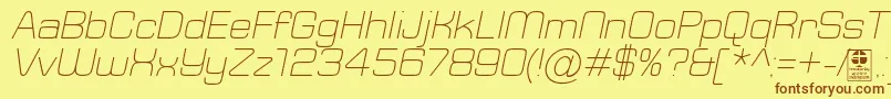 TypoSquareLightItalicDemo Font – Brown Fonts on Yellow Background