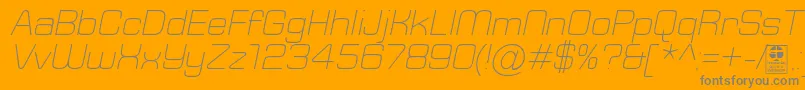 TypoSquareLightItalicDemo Font – Gray Fonts on Orange Background