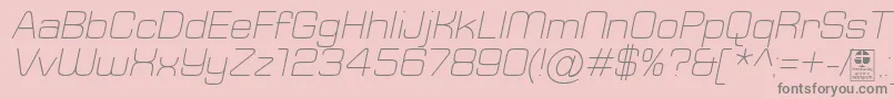 TypoSquareLightItalicDemo Font – Gray Fonts on Pink Background