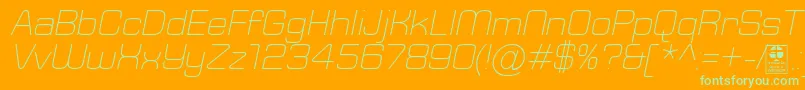 TypoSquareLightItalicDemo Font – Green Fonts on Orange Background