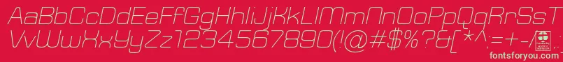 TypoSquareLightItalicDemo Font – Green Fonts on Red Background