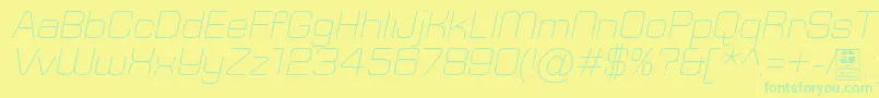 TypoSquareLightItalicDemo Font – Green Fonts on Yellow Background