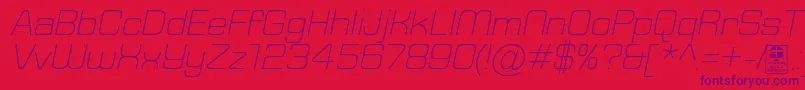 TypoSquareLightItalicDemo Font – Purple Fonts on Red Background