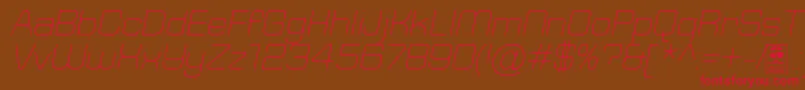 TypoSquareLightItalicDemo Font – Red Fonts on Brown Background