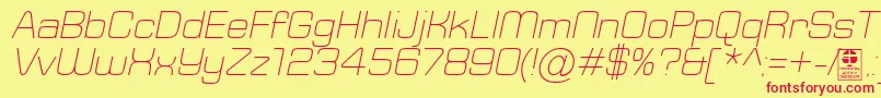 TypoSquareLightItalicDemo Font – Red Fonts on Yellow Background