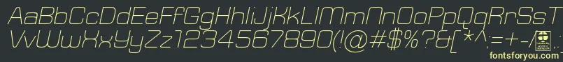 TypoSquareLightItalicDemo Font – Yellow Fonts on Black Background