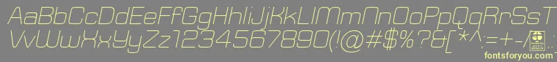 TypoSquareLightItalicDemo Font – Yellow Fonts on Gray Background