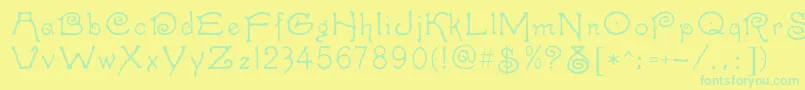 Шрифт Caprice – зелёные шрифты на жёлтом фоне