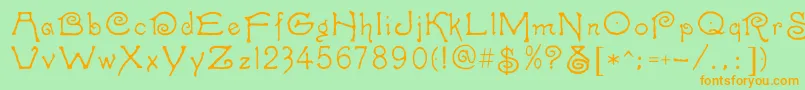 Caprice Font – Orange Fonts on Green Background